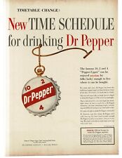 1959 Dr. Pepper Vintage Print Ad bottle cap on watch chain picture