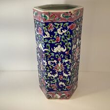 Vintage hexagonal Chinese find enameled vase￼ picture