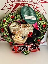Radko LOVING COUPLE TRUE LOVE Ornament 5”Mr Mrs Santa 2013 Hearts NWT picture