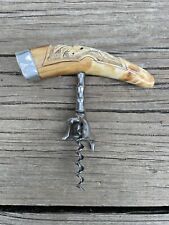 Antique Equestrian Horse Themed Carved Handle Corkscrew picture
