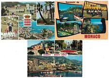 3 VINTAGE 1960'S MULTI-VIEW POSTCARD GREETINGS FROM MONACO picture
