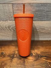 Starbucks Studded Tumbler 24oz (Orange/Peach) Fall 2022 Studded Pearl With Straw picture