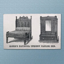 c. 1880's TRADE CARD FOR ALBEE'S NATIONAL UPRIGHT PARLOR BED, BOSTON, MASS. picture