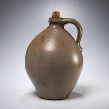 Thomas D Chollar Cortland New York Large Antique Brown Ceramic Wine Jug 14