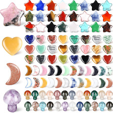 100 Pieces Crystal Mushroom Sculpture Heart Shaped Crystals Moon Star Crystal St picture