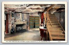 Oldest House In US Hall & Fireplace St. Augustine Florida Unposted Postcard picture