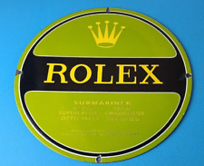 Vintage Rolex Luxury Watches Porcelain Sign - Submariner Store Gas Pump Sign picture