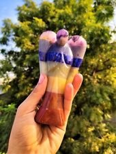 Large 155MM Natural Seven Chakra Quartz Figurine Wing Healing Metaphysical Angel picture