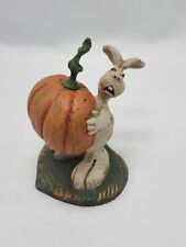 American Chestnut Folk Art Pixie's Pumpkin (Repaired Stem) Rabbit Figurine picture