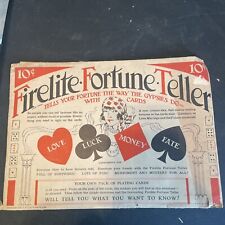 Firelite Fortune Teller Vintage Playing Card Game 1928 - Damaged picture