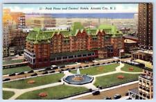 1953 PARK PLAZA & CENTRAL HOTELS ATLANTIC CITY NJ VINTAGE LINEN POSTCARD picture