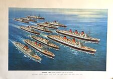 Circa 1957 Original Cunard Line Fleet Agency Poster by Carl Evers - N.O.S. picture
