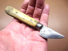 Vintage & Unique Hand Made Small Knife w/Bone or Antler Handle Just 5 3/4
