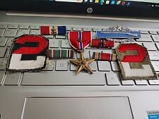 WW2 BRONZE STAR + STERLING SILVER CIB W/STAR -RARE -WW2 PATCHS-RIBBONS ALL REAL picture