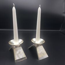Vintage 1970's WMF IKORA Germany Brushed Silverplate Candlestick Holders #4847 picture