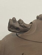 Vintage Chinese Reddish Brown Clay Teapot with Movable Dragon Head picture