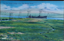 Port Arthur Bridge Neches River Texas Landscape Postcard Unused picture