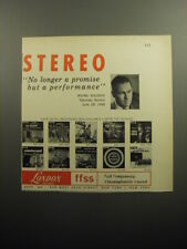1958 London Records Ad - No Longer a Promise but a performance Irving Kolodin picture