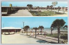 Postcard Florida Ormond Beach Starlight Lodge Dual View Car Vintage Unposted picture