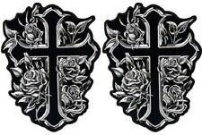 Celtic Cross Roses Embroidered Patch |2PC  iron on or sew on   5