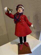 Vtg Simpich Character Doll Dickens Girl Caroler Figurine Handmade Bell Ringer 86 picture