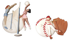 Vintage Burwood Girls Sports Set Wall Hanging Decor Baseball & Volleyball picture