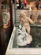 WALLENDORF marked porcelain figurine statue cherub rabbits picture