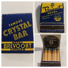 Vintage Advertising Matchbook Famous Crystal Bar Hotel Brevoort Chicago, IL  picture