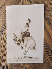 Sunfishin No. 70 Antique VTG postcard UNUSED RPPC Jack Rabbit Cowboy F D Conard picture