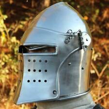 Medieval Historical Visored Barbuta Armour Helmet Replica with Inner Cap picture