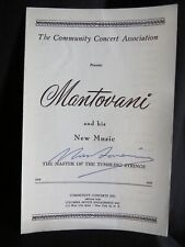 VTG. Mantovani Orchestra Conductor Autograph Concert Program 1958-1959 picture