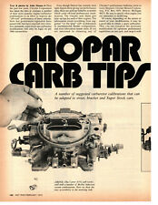 1973 MOPAR CARB TIPS (383, 440, 273, 318, 340) ~ ORIGINAL 4-PAGE ARTICLE  picture