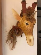GIRAFFE  LARGE ADORABLE WHIMSICAL HAND SCULPTED/HAND PAINTED WALL ART HEAD picture