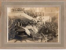 Rich Fat Woman Served by Her Butler 1890s Antique Boudoir Cabinet Card Photo picture