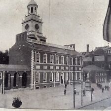 Postcard PA Philadelphia Independence Hall Street View with People 1908 picture