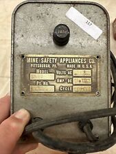 Vintage Mine Safety Appliance Co Mining Light CHARGER & Wheat Battery ~ TESTED picture