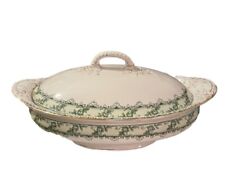 Antique FURNIVAL Ltd “Vermont” RARE Raised Green Ivy w/ Gold Soup Tureen & Lid picture