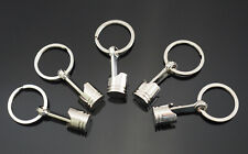 5x PCS Piston Connecting Rod Car Engine Silver Metal 3D Keychain Key Chain Ring picture