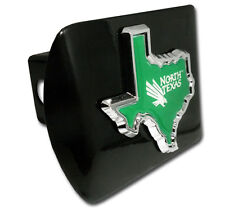 north texas eagle color logo chrome emblem on black trailer hitch cover usa made picture