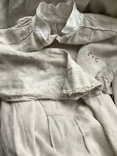 Antique French Mens Linen Rustic Timeworn Shirt Work Night Shirt Distressed picture