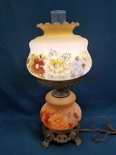 Vintage Gone With The Wind Style Hand Painted Floral Double Light Lamp - Tested picture