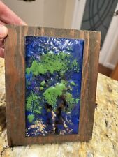 Vintage Mid Century Modern Enamel Art On Stained Plywood  picture