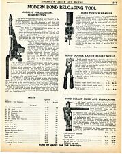 1945 Print Ad of Bond Model C Ammunition Reloading Tool, Bullet Sizer Lubricator picture