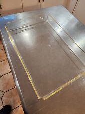 Vintage Large Lucite Acrylic Serving Tray Cut Out  Slot Handles Breakfast MCM picture
