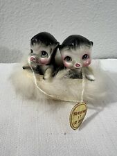 RARE Vintage Skunks In a Basket Ceramic Figurine RARE picture