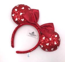 Girl Limited Party Red Heart Sequin Bow 2020 Minnie Ears Disney Parks Headband picture