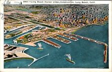 Vintage postcard - Long Beach Harbor Under, Construction, Long Beach, Cali 1930 picture