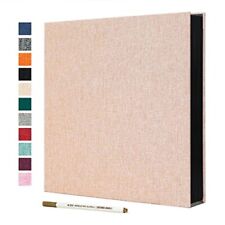 Spbapr Large Photo Album Self Adhesive Linen Cover 11''x10.6''40pages Khaki picture