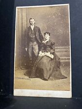 Antique CDV photo handsome man & pretty woman by Latchmore of Hitchin & Royston picture