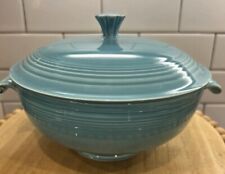 Vintage Fiesta Ware Turquoise Cistern Soup Dish Bowl Scrolled READ Cottage Core picture